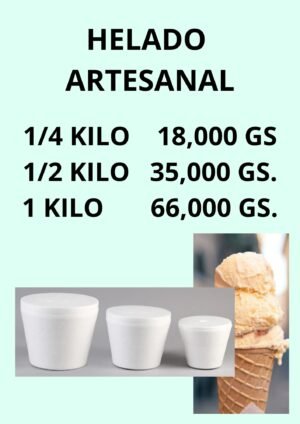 HELADO ARTESANAL PRECIO POR KILO MBURUCUYA HELADOS CUARTO Y MEDIO KILO ARTESANAL