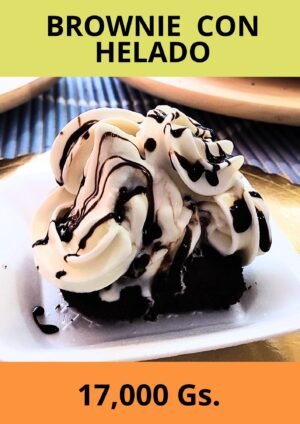 BROWNIE CON HELADO